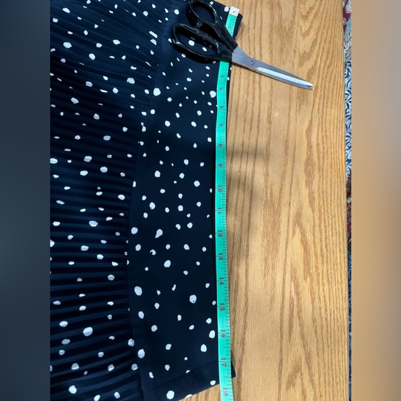 Ann Taylor Navy & White Pleated Polka Dot Skirt - Picture 5 of 6